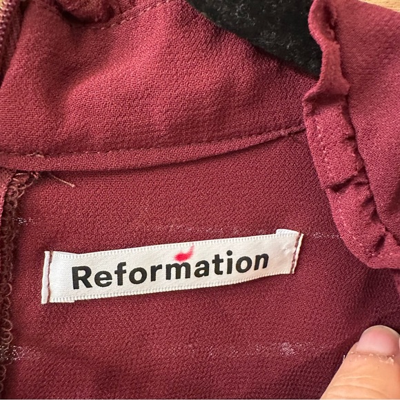 Reformation Vivianne Mini Dress in Plum Front Tie Sweetheart Neck size 0 - Picture 5 of 7